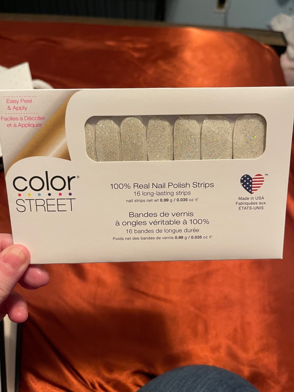Color Street Home Sleet Home Glitter Nail Polish Strips - Sparkling Ivory